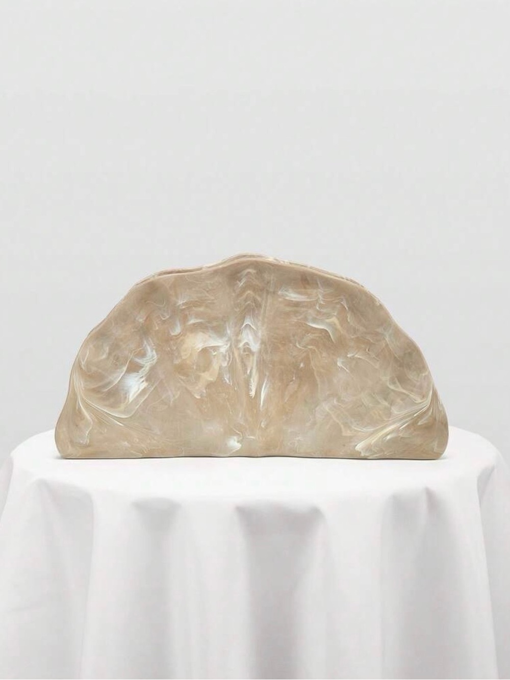 Neutral Marble-Effect Decorative Accent Sculpture - Brand Unspecified